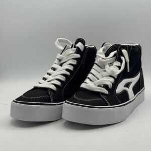 Airwalk Shoes Mens Size‎ 4 Black White High Top Skate Sneakers Canvas Vulcanized